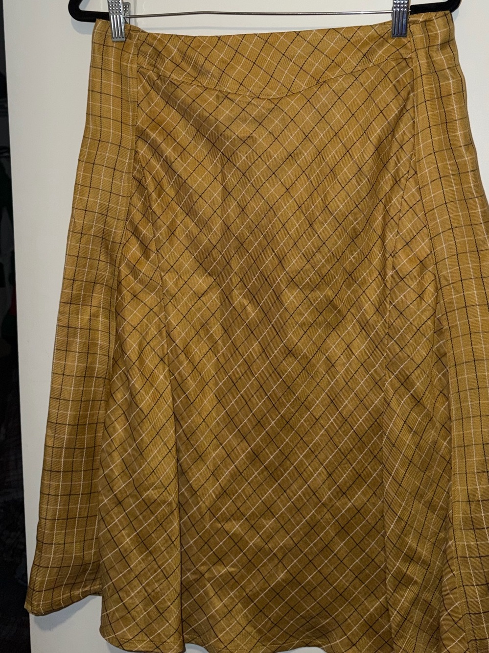 Plaid Mustard A-Line Skirt
